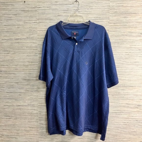NWT!  SADDLEBRED - Size XXL - Men's Blue Argyle Patterned Shirt - Collared - Picture 1 of 6